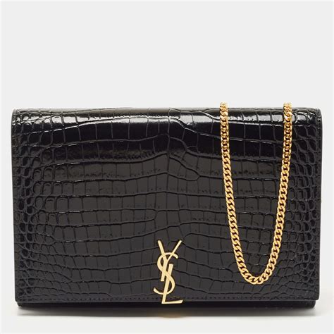 saint laurent croc wallet|saint laurent crocodile chain wallet.